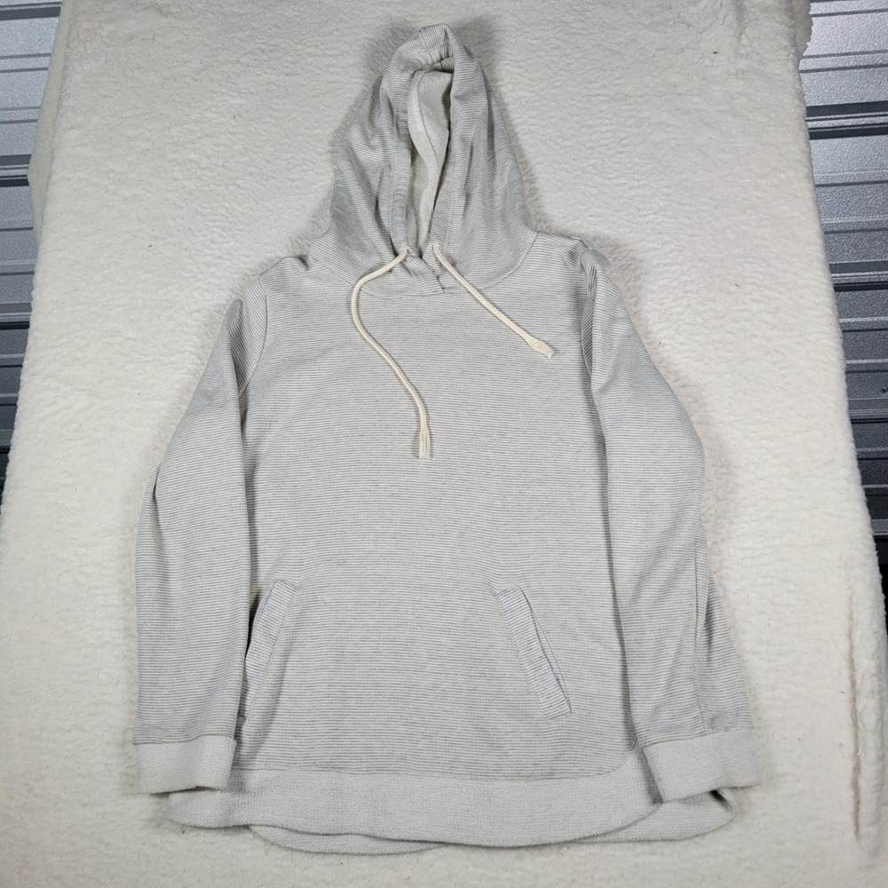 Paper Crane Hoodie Mens Medium Grey White Micro Stripe‎ Pullover C11586BT
